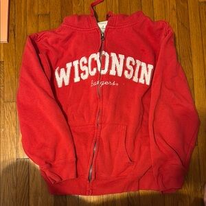 Wisconsin Badgers Full Zip Hoodie Size Medium